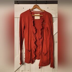 Y2K Hollister Open Cardigan. Size M. Red. Large Bird Logo. Excellent Condition.